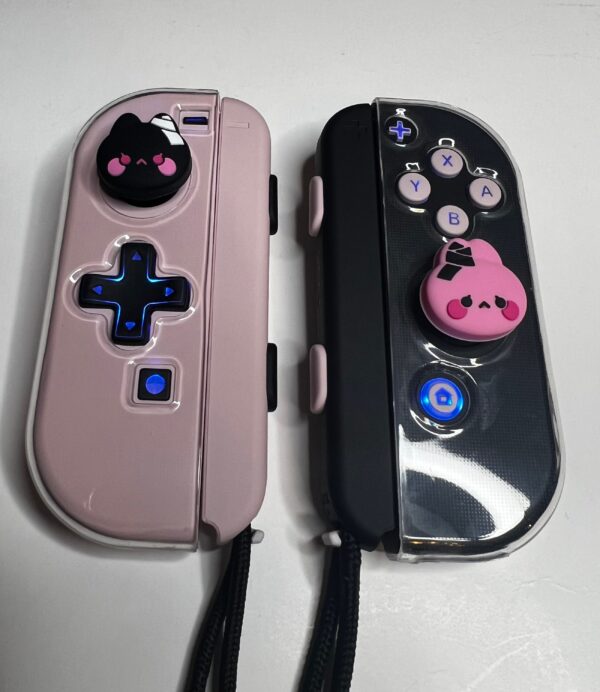 Cute Black & Pink - RGB LED - Custom Joycons for the Nintend Switch - Image 3