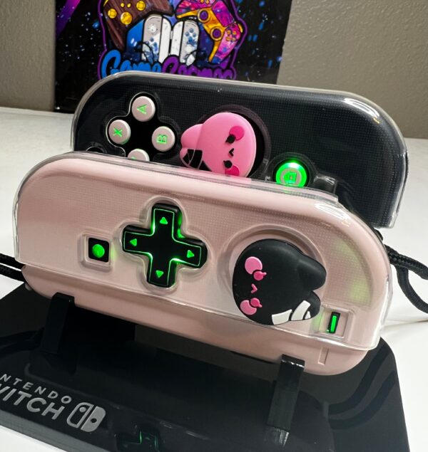Cute Black & Pink - RGB LED - Custom Joycons for the Nintend Switch - Image 5