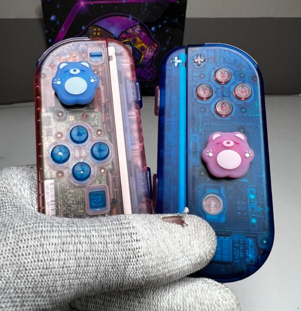 Gummy Bears - Clear Pink & Blue - Custom Joycons for the Nintend Switch - Image 2