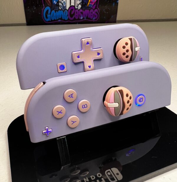 Boba Tea theme - Violet Pink - RGB LED - Custom Joycons for the Nintend Switch - Image 3