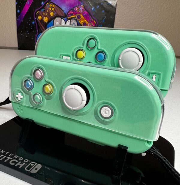 Cute hearts theme - Mint Green Pastel - Custom Joycons for the Nintend Switch - Image 2