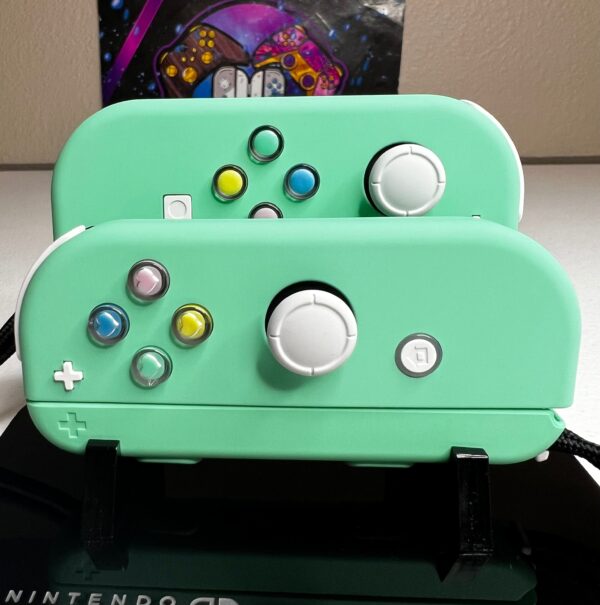 Cute hearts theme - Mint Green Pastel - Custom Joycons for the Nintend Switch - Image 3