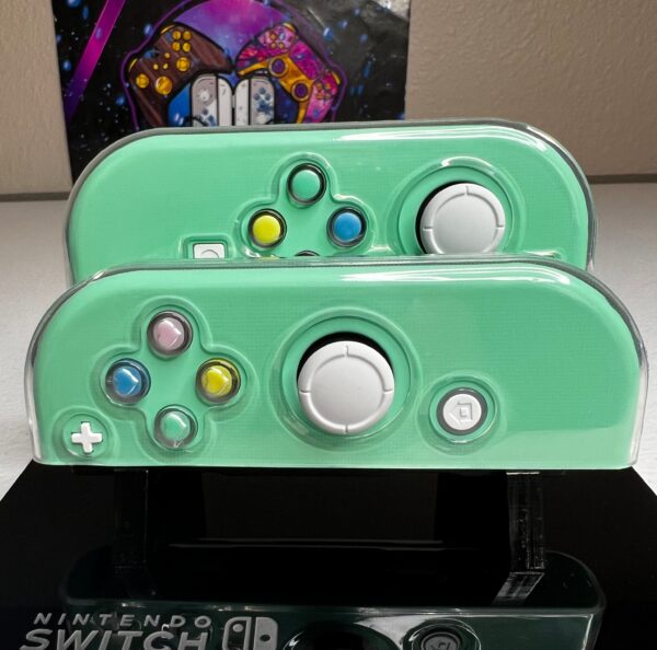 Cute hearts theme - Mint Green Pastel - Custom Joycons for the Nintend Switch - Image 5