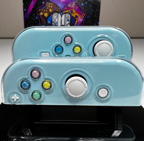 Cute Hearts theme - Heaven Blue Pastel - Custom Joycons for the Nintend Switch - Image 2