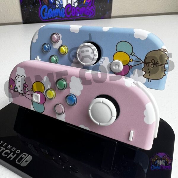 Cute Cartoon Theme - Baby Blue Soft Pink - Custom Joycons for the Nintend Switch - Image 5