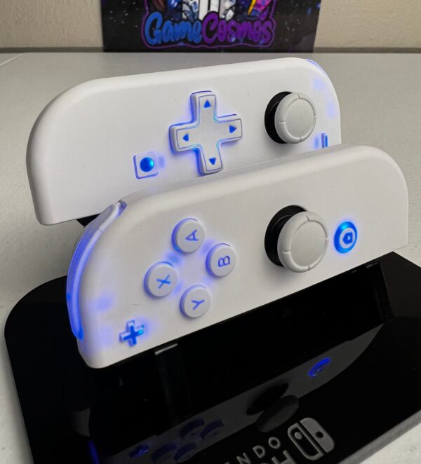 Soft Touch White DPAD - RGB LED - Custom Joycons for the Nintend Switch - Image 3