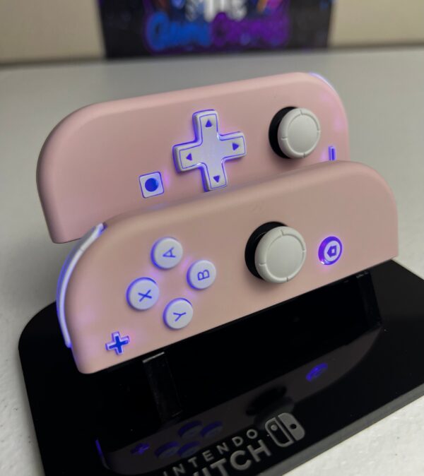 Soft Touch Sakura Pink - RGB LED - Custom Joycons for the Nintend Switch - Image 4