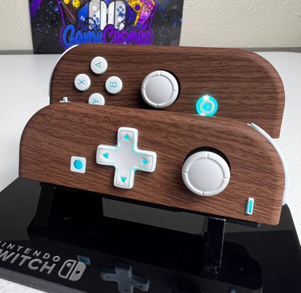 Soft Touch Woodgrain - RGB LED - Custom Joycons for the Nintend Switch - Image 2