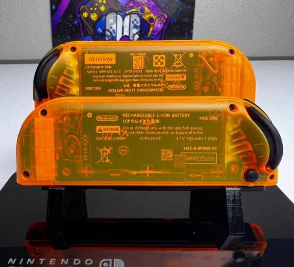Transparent Orange - Black Accents - RGB LED Options - Custom Joycons for the Nintend Switch - Image 3