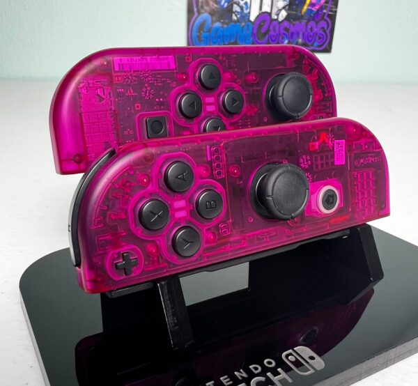 Clear Candy Pink - Black Accents - Custom Joycons for the Nintend Switch - Image 2