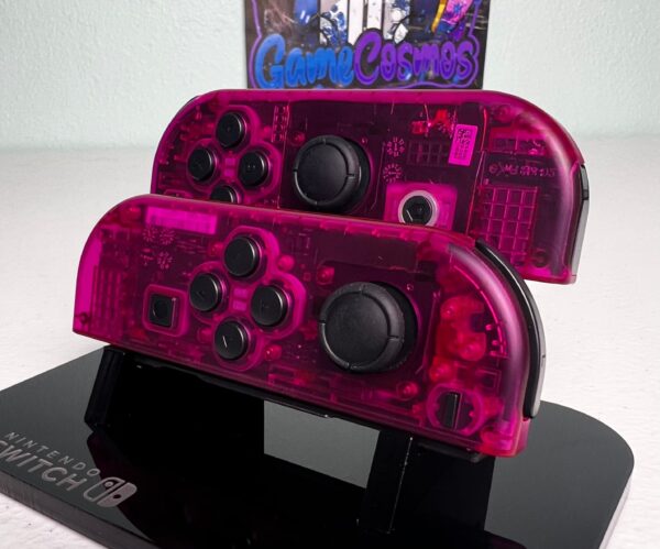 Clear Candy Pink - Black Accents - Custom Joycons for the Nintend Switch - Image 3