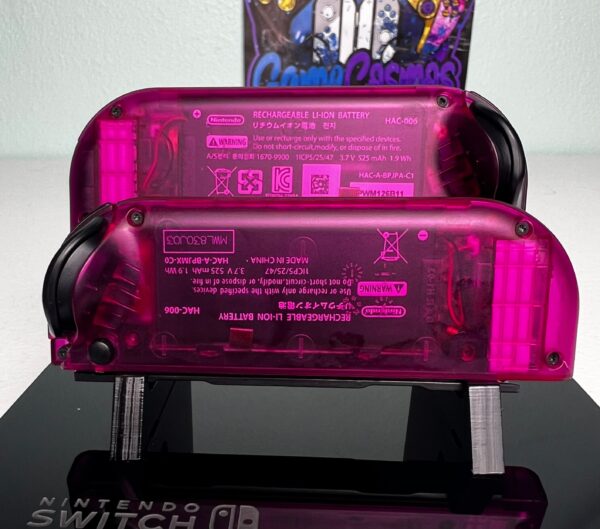 Clear Candy Pink - Black Accents - Custom Joycons for the Nintend Switch - Image 4