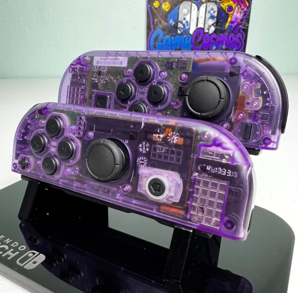 Atomic Purple Clear - Black Accents - Custom Joycons for the Nintend Switch - Image 2