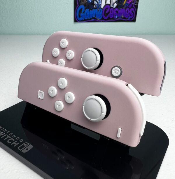 Soft Touch Sakura Pink - White Accents - Custom Joycons for the Nintend Switch - Image 2