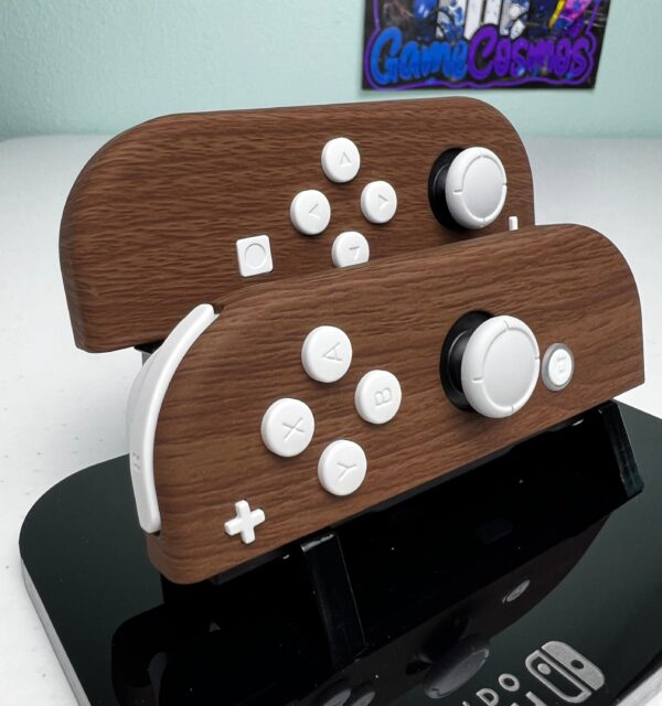 Woodgrain Soft Touch - White Accents - Custom Joycons for Nintend Switch - Image 3