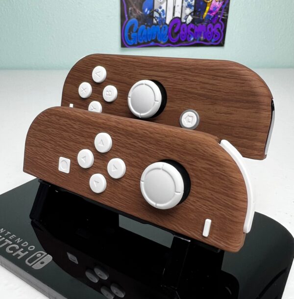 Woodgrain Soft Touch - White Accents - Custom Joycons for Nintend Switch - Image 4
