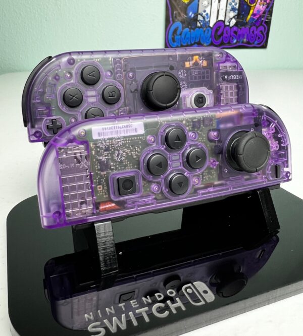Atomic Purple Clear - Black Accents - Custom Joycons for the Nintend Switch - Image 4