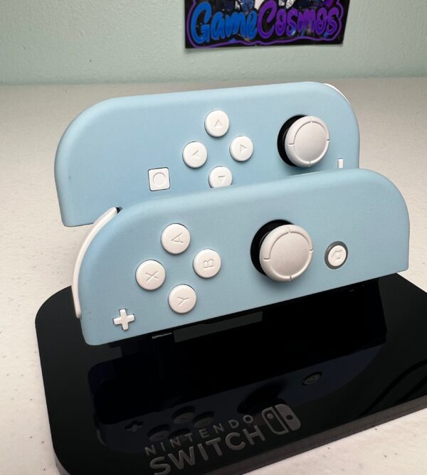 Soft Touch Heaven Blue - White Accents - Custom Joycons for the Nintend Switch - Image 2