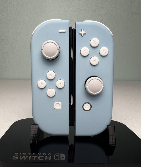 Soft Touch Heaven Blue - White Accents - Custom Joycons for the Nintend Switch - Image 3