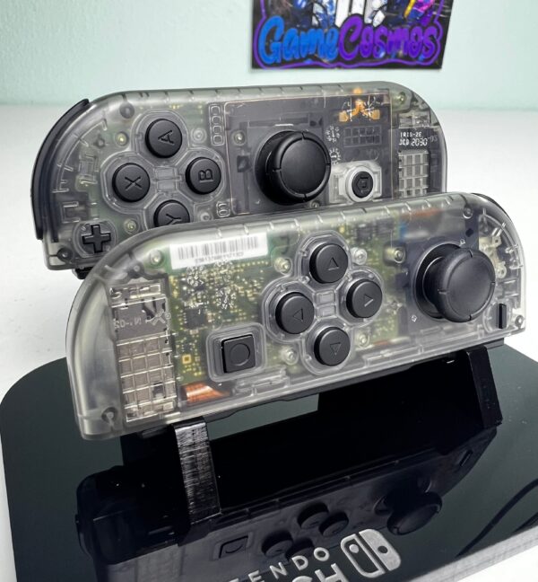 Transparent Smoke Clear - Black Accents - Custom Joycons for the Nintend Switch - Image 3