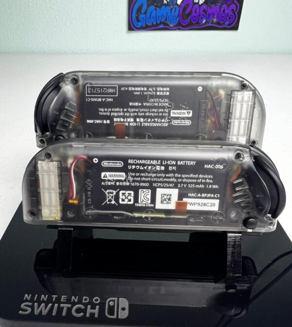 Transparent Smoke Clear - Black Accents - Custom Joycons for the Nintend Switch - Image 5