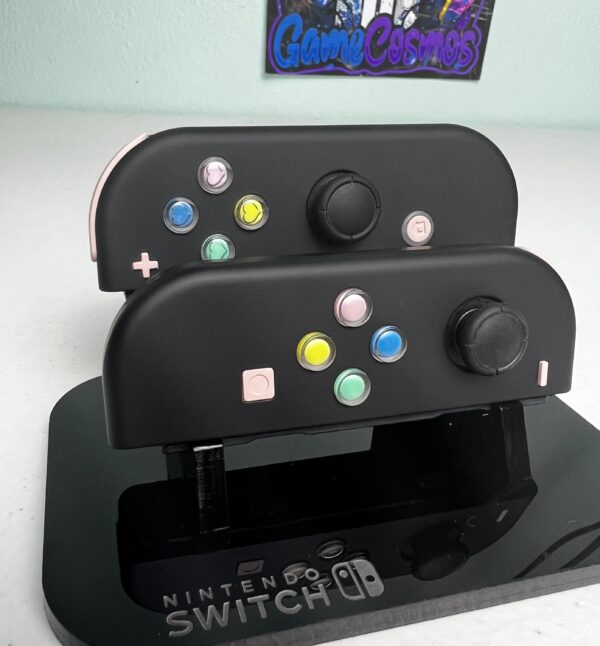 Soft Touch Black - Colorful Hearts - Custom Joycons for the Nintend Switch - Image 4
