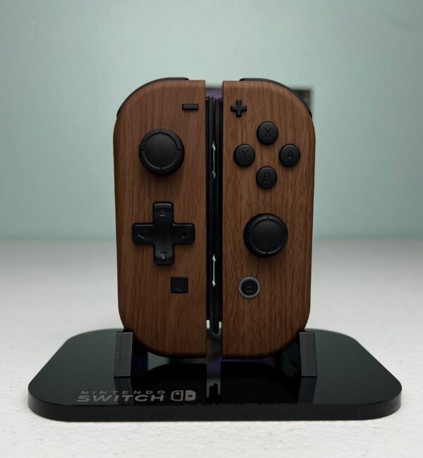 Woodgrain Soft Touch - DPAD Black Accents - Custom Joycons for the Nintend Switch - Image 2