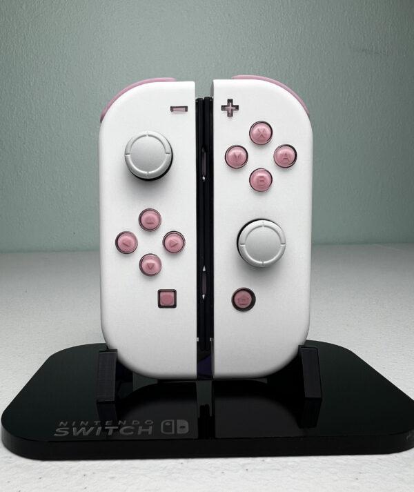 Soft Touch White - Pink Jelly Buttons - Custom Joycons for the Nintend Switch - Image 3