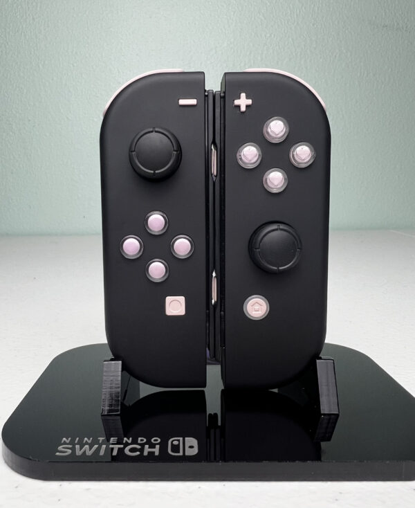 Soft Touch Black - Pink Hearts - Custom Joycons for the Nintend Switch - Image 5
