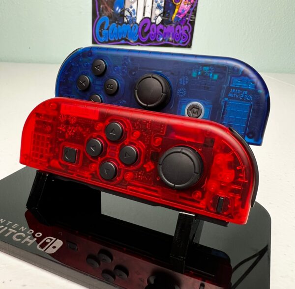 Clear Red Blue - Black Accents - Custom Joycons for the Nintend Switch - Image 2