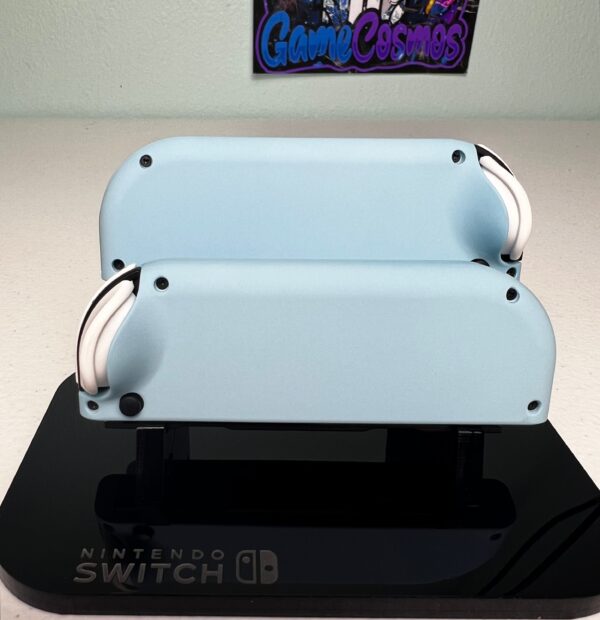 Soft Touch Heaven Blue - White Accents - Custom Joycons for the Nintend Switch - Image 5