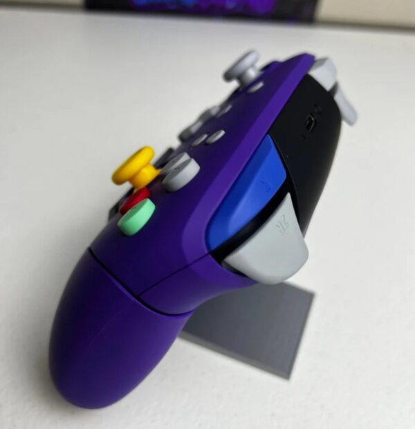 Custom GC Style - Gated Sticks - Soft Touch Purple - Wireless Pro Controller for The Switch Or PC - Image 2
