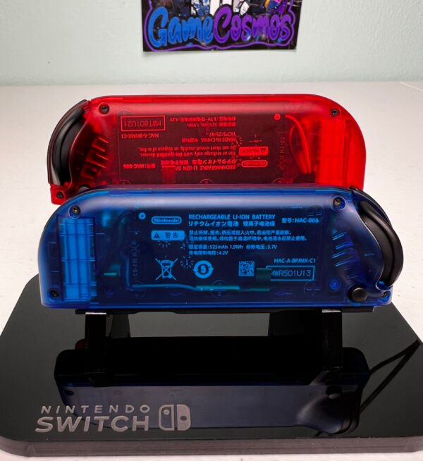 Clear Red Blue - Black Accents - Custom Joycons for the Nintend Switch - Image 4