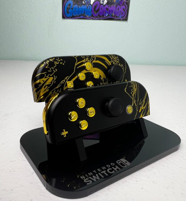 Black Wave Kanagawa - Gold Accents - Custom Joycons for the Nintend Switch - Image 4