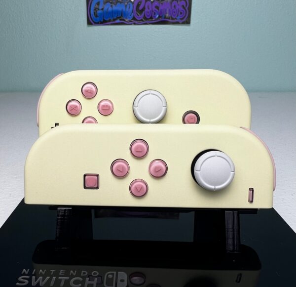 Cream With Jelly Buttons - Pink accents - Custom Joycons for the Nintend Switch - Image 2