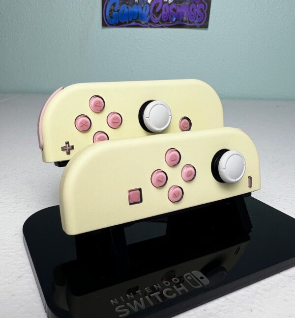 Cream With Jelly Buttons - Pink accents - Custom Joycons for the Nintend Switch - Image 3
