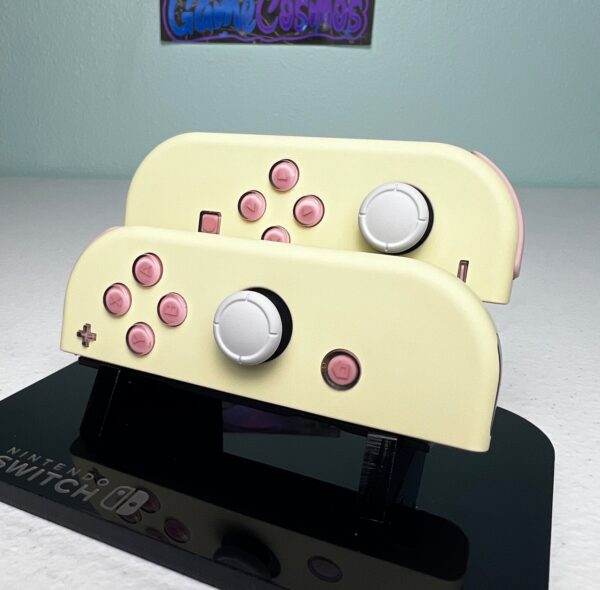 Cream With Jelly Buttons - Pink accents - Custom Joycons for the Nintend Switch - Image 4
