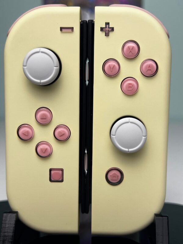 Cream With Jelly Buttons - Pink accents - Custom Joycons for the Nintend Switch - Image 6