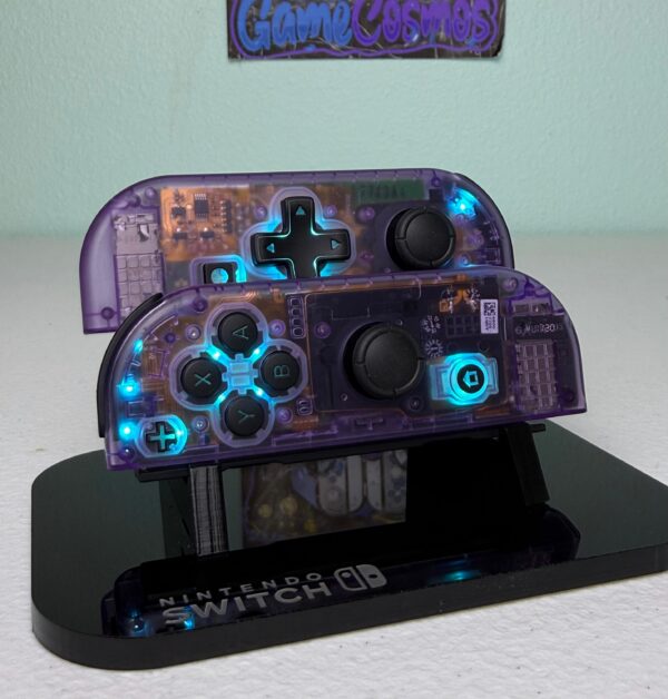 Atomic Purple - RGB LED - Black Accents - Custom Joycons for the Nintend Switch - Image 2