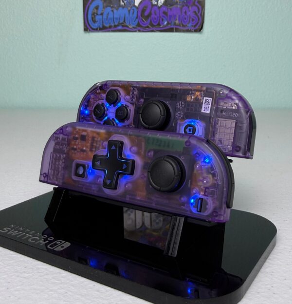 Atomic Purple - RGB LED - Black Accents - Custom Joycons for the Nintend Switch - Image 3