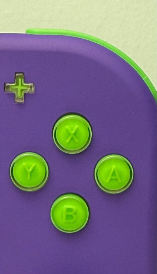 Soft Touch Purple - Lime Jelly Buttons - Custom Joycons for the Nintend Switch - Image 2
