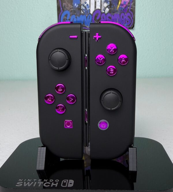 Soft Touch Black - Purple Chrome - Custom Joycons for the Nintend Switch - Image 2