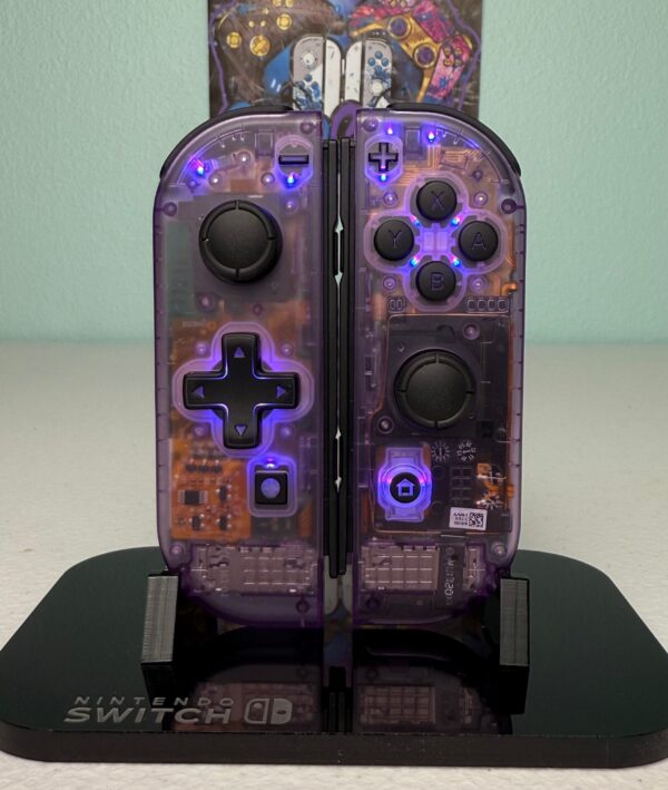Atomic Purple - RGB LED - Black Accents - Custom Joycons for the Nintend Switch - Image 5