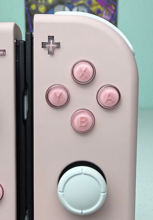 Sakura Pink + Jelly Buttons - White accents - Custom Joycons for the Nintend Switch - Image 4