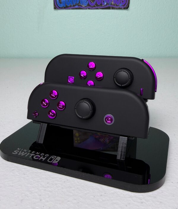 Soft Touch Black - Purple Chrome - Custom Joycons for the Nintend Switch - Image 4