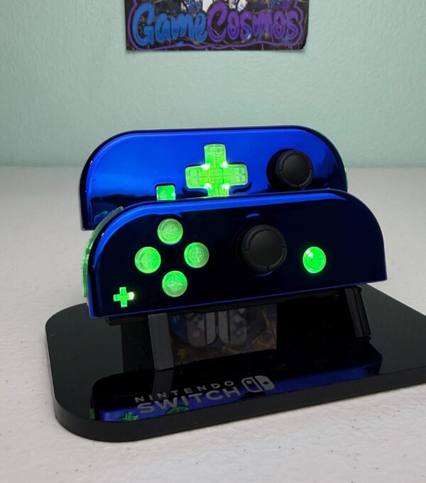 Chrome Blue - RGB LED - Custom Joycons for the Nintend Switch - Image 2