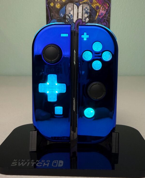 Chrome Blue - RGB LED - Custom Joycons for the Nintend Switch - Image 3