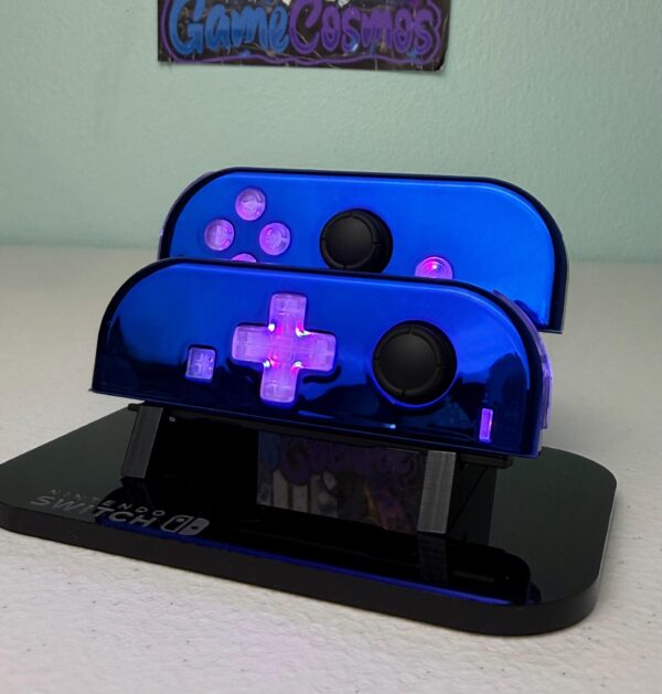 Chrome Blue - RGB LED - Custom Joycons for the Nintend Switch - Image 4
