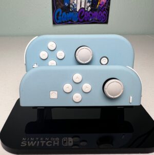 Soft Touch Heaven Blue - White Accents - Custom Joycons for the Nintend Switch