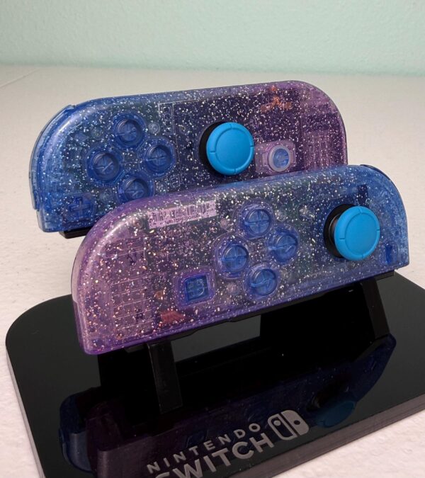 Two-Tone Glossy Glitter - Blue & Purple - Custom Joycons for the Nintend Switch - Image 3